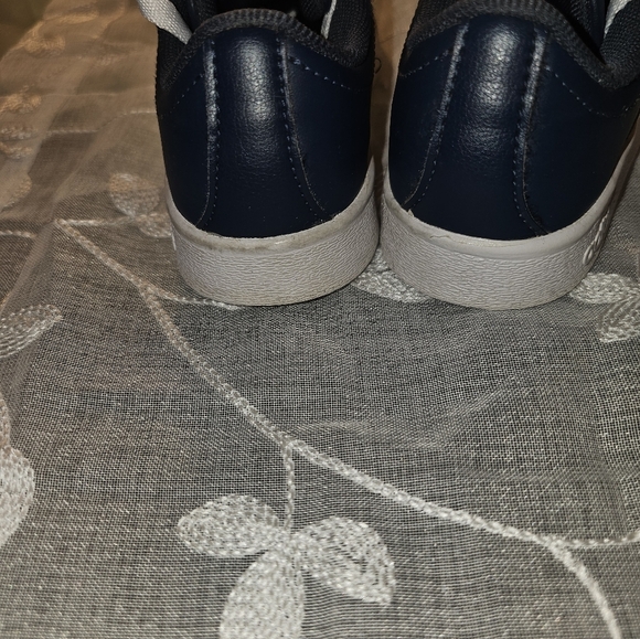 Kids navy blue leather Adidas unisex track shoes size 11K - Picture 6 of 10